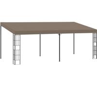 Cenador con montaje en la pared gris taupe 6x3 m