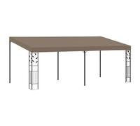Cenador con montaje en la pared gris taupe 6x3x2,5 m