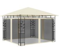 Cenador con mosquitera color crema 3x3x2,73 m 180 g/m²
