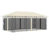 Cenador con mosquitera color crema 6x3x2,73 m