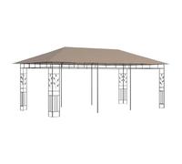 Cenador con Mosquitera Gris Taupe 6x3x2,73 m 180 g/m² | Estructura acero resistente, toldo extra para patio, protección solar e os, instalación rápida