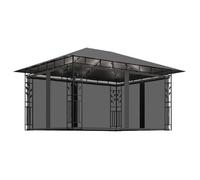 vidaXL Cenador con mosquitera Tira luz LED lateral Antracita 4x3x2,73 m 180 g/m²