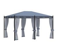 Cenador Con Pantallas De Malla Acero Gris Antracita 3x4 M Vidaxl