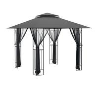 Cenador Con Paredes Acero Gris Antracita 300x300x270 Cm Vidaxl