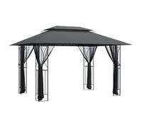 Cenador Con Paredes Acero Gris Antracita 400x300x270 Cm Vidaxl