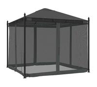 Cenador Con Paredes De Malla Acero Gris Antracita 2,93x2,93 M Vidaxl