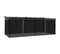 Cenador con paredes de malla acero gris antracita 6x3 m
