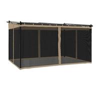 Cenador Con Paredes De Malla Acero Taupe 4x3 M Vidaxl