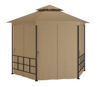 Cenador Con Paredes Laterales Gris Taupe 3,1x2,7 M Vidaxl