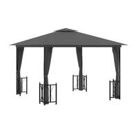 vidaXL Cenador exterior con paredes laterales y techos dobles 3x3 m Antracita