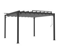 Cenador Con Techo De Lamas Tela Antracita Y Aluminio 3x3 M Vidaxl