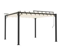 Cenador Con Techo De Lamas Tela Crema Y Aluminio 3x3 M Vidaxl