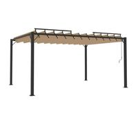 Cenador Con Techo De Lamas Tela Taupé Y Aluminio 3x4 M Vidaxl