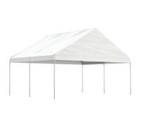 Cenador Con Techo Polietileno Blanco 4,46x5,88x3,75 M Vidaxl