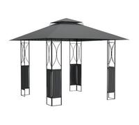 Cenador Con Tejado Acero Gris Antracita 300x300x270 Cm Vidaxl