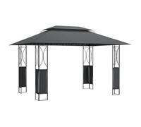 Cenador Con Tejado Acero Gris Antracita 400x300x270 Cm Vidaxl
