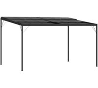 Cenador con tejado aluminio y acero gris antracita 4x3x2,5 m