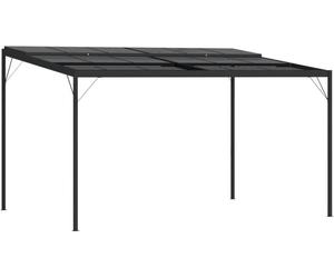 Cenador con tejado aluminio y acero gris antracita 4x3x2,5 m