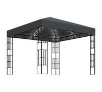 Cenador con tira de luces LED 3x3 m gris antracita