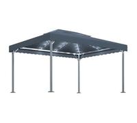 Cenador Con Tira De Luces Led Aluminio Antracita 400x300 Cm Vidaxl