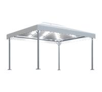 Cenador con tira de luces LED aluminio crema 400x300 cm