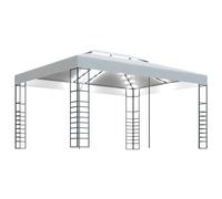 Cenador con tira de luces LED blanco 4x3x2,7 m