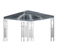 Cenador Con Tira De Luces Led Gris Antracita 300x300 Cm Vidaxl