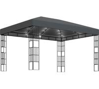 Cenador con tira de luces LED gris antracita 3x4 m