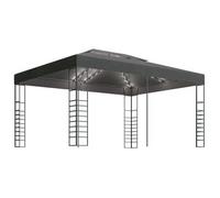 Cenador Con Tira De Luces Led Gris Antracita 3x4 M Vidaxl