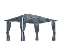 Cenador Cortina Y Tira De Luz Led Aluminio Antracita 400x300cm Vidaxl