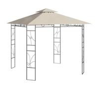 Cenador de 3 x 3 x 2,7 m, color crema, 160 g/m², con marco de acero | Techo recubierto de PA, marco de acero resistente, plegable, portátil, para fiestas y picnics