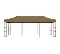 Cenador de jardín 6x3x2,7 m Gris Taupe | Estructura de acero, toldo de poliéster 180 g/m², resistente a la lluvia, para eventos al aire libre