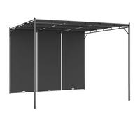 Cenador De Jardín Con Cortina Lateral Gris Antracita 3x3x2,25 M Vidaxl