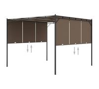 Cenador De Jardín Con Cortina Lateral Gris Taupe 3x3x2,25 M Vidaxl