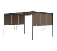 Cenador De Jardín Con Cortina Lateral Gris Taupe 4x3x2,25 M Vidaxl