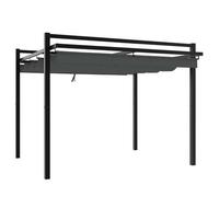 vidaXL Cenador de jardín con techo retráctil aluminio antracita 3x3 m