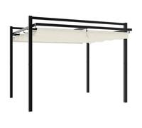 Cenador De Jardín Con Techo Retráctil Aluminio Crema 3x3 M Vidaxl