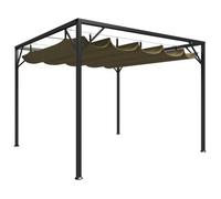 Cenador De Jardín Con Techo Retráctil Gris Taupe 3x3m 180 G/m² Vidaxl