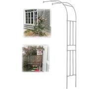 Cenador de jardín de metal para plantas trepadoras, 240 cm de alto, resistente a la intemperie, soporte de cenador para exteriores, decoración rústica de boda