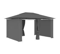 Cenador de jardín Gris Taupe 4x3 m con Cortinas
