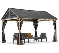Cenador de jardín metálico Teramo con mosquitera 3x4 Garden Point