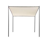 Cenador De Metal Beige Negro 270 Cm Poliéster Pérgola Pabellón Sombra Vimino