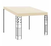 Cenador de pared, 3 x 3 x 2,5 m, color blanco crema, poliéster, toldo | Lona de poliéster resistente, fácil de montar, extensible, para terraza y jardín, multiusos