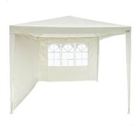 Cenador Desmontable para Jardín con 2 Paredes y Ventana, 270x270x240 Cm, Blanco