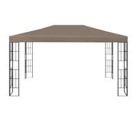 Cenador Gris Taupe 4x3 m | Estructura de acero, Techo de poliéster, Esquinas reforzadas, Cierres de gancho y bucle, Ideal para barbacoas y fiestas