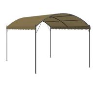 Cenador Gris Taupe 4x3x2,6 m con Toldo de Poliéster 180 g/m² | Estructura de acero resistente, toldo denso, uso versátil en exteriores, color neutro elegante, espacio amplio