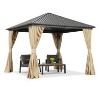 Cenador metálico Cerdeña 3x3 con cortinas Garden Point beige