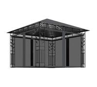 Cenador Mosquitera Y Tira Luz Led Antracita 3x3x2,73m 180 G/m² Vidaxl