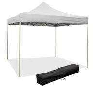 Cenador plegable de 2 x 2 m con lona blanco de PVC, 100% impermeable, cód. 9009