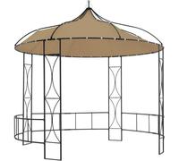 Cenador redondo gris taupe 300x290 cm